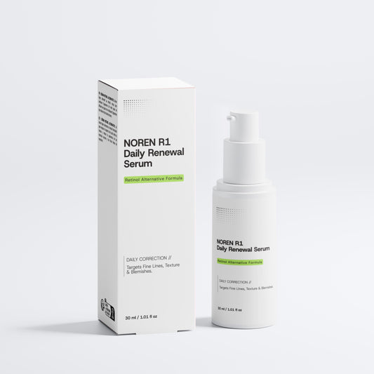 Noren R1 Daily Renewal Serum with packaging on a white background